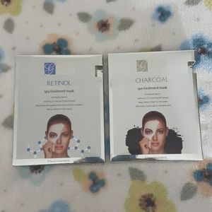 Global Beauty Care Spa Treatment Masks Charcoal and Retinol (2 Masks Per Pack)